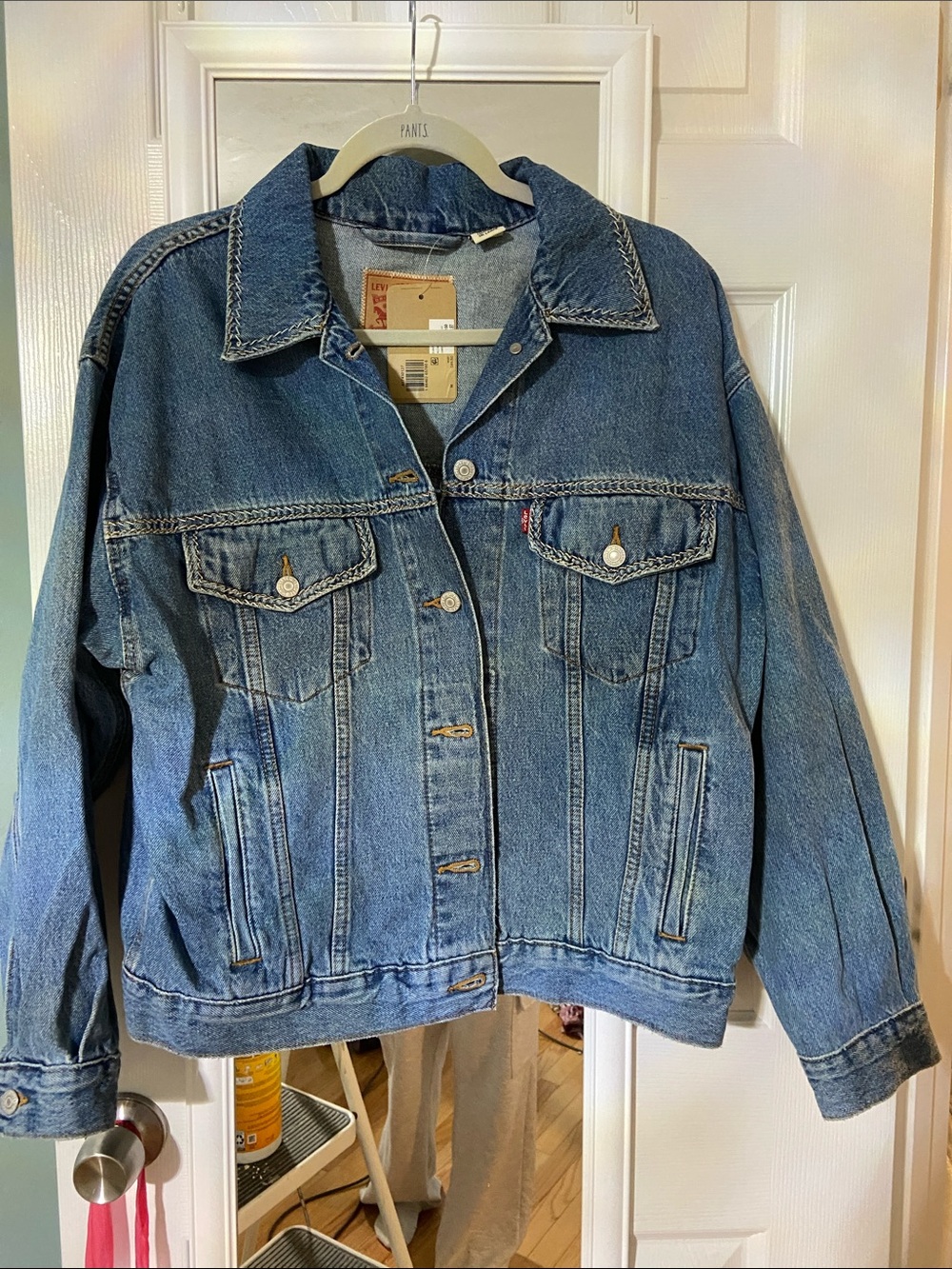 Levi's Blue Denim Trucker Jacket with Button Front